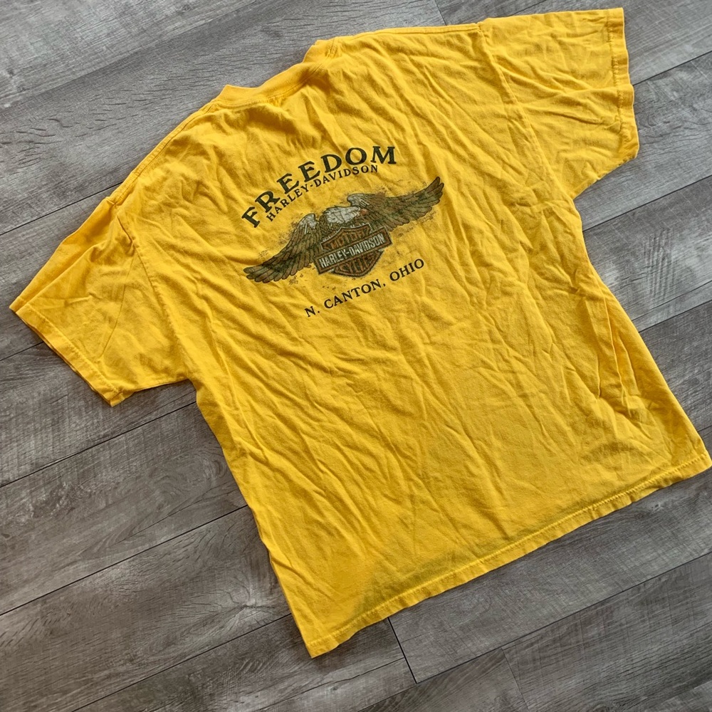 ++ [tees] • yellow harley davidson 2007 t-shirt ++